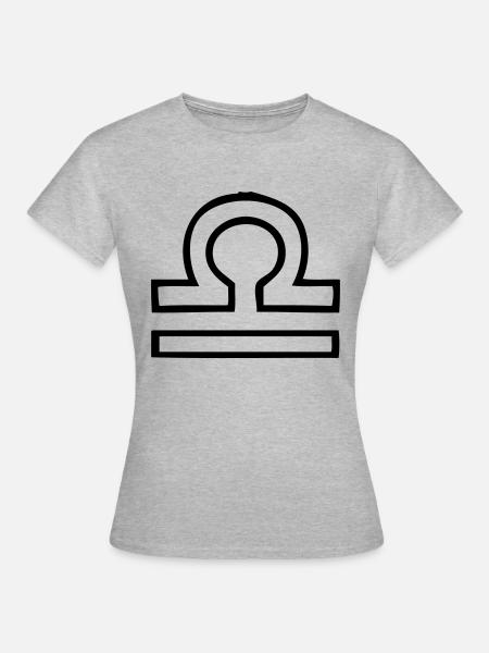Waage Sternzeichen - Frauen T-Shirt - Grau meliert