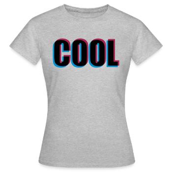 3D Effekt Cool - Frauen T-Shirt - Grau meliert - Vorne - AI Model Female 172 dark (172cm)