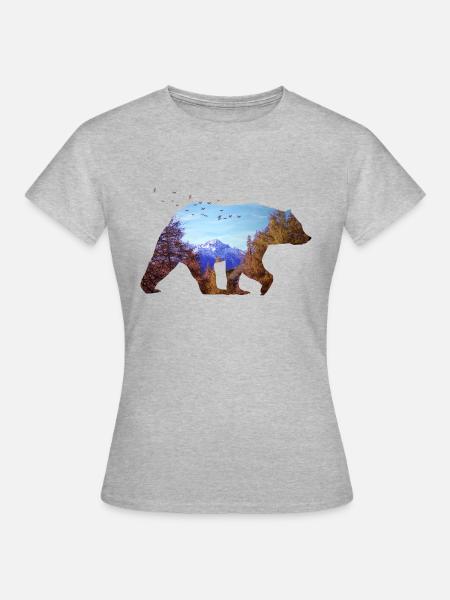Braunbär - Frauen T-Shirt - Grau meliert