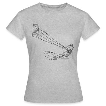 Kiteboarder Kitesurfer - Frauen T-Shirt - Grau meliert - Vorne - AI Model Female 172 dark (172cm)