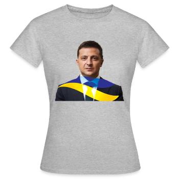Stand with Ukraine - Frauen T-Shirt - Grau meliert - Vorne - AI Model Female 172 dark (172cm)