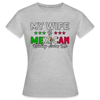 Mexikanische Flagge Mexikanische Wurzeln Geschenk - Frauen T-Shirt - Grau meliert - Vorne - AI Model Female 172 dark (172cm)