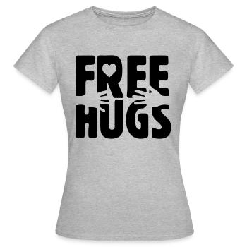 FREE HUGS - Women's T-Shirt - heather grey - Front - AI Model Female 172 dark (172cm)