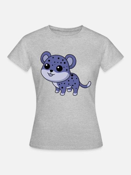 Leopard Comic Tier - Frauen T-Shirt - Grau meliert