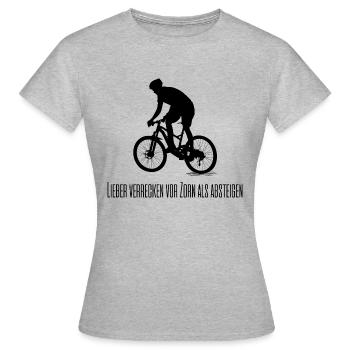 Lieber verrecken vor Zorn als absteigen Design - Frauen T-Shirt - Grau meliert - Vorne - AI Model Female 172 dark (172cm)