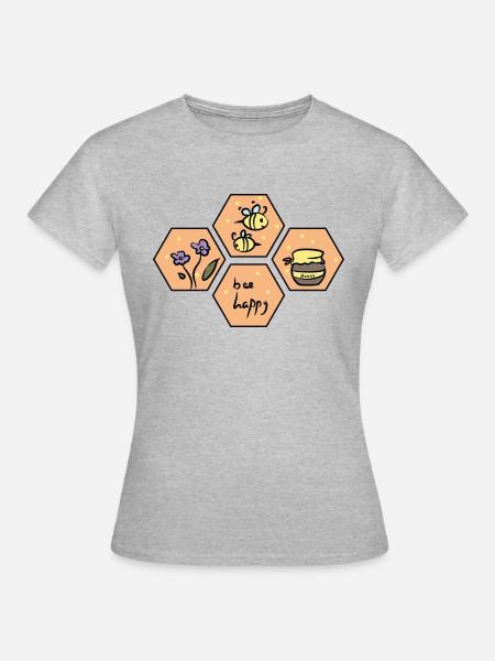 Wabe. Biene - Frauen T-Shirt - Grau meliert