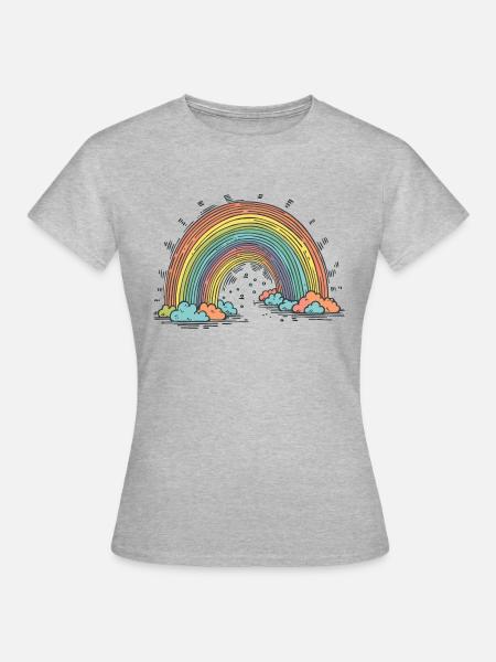 Regenbogen - Frauen T-Shirt - Grau meliert