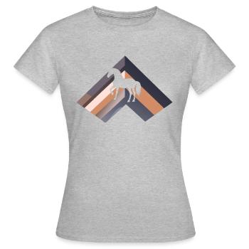 Pferde Pferdesport Pferd - Frauen T-Shirt - Grau meliert - Vorne - AI Model Female 172 dark (172cm)