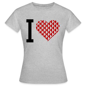 I Heart - Frauen T-Shirt - Grau meliert - Vorne - AI Model Female 172 dark (172cm)