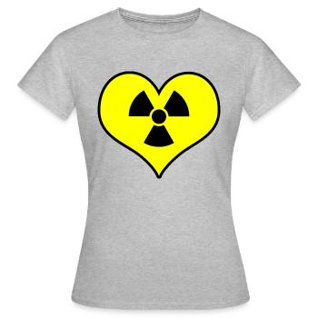 Liebe Strahlung - Frauen T-Shirt - Grau meliert - Vorne - AI Model Female 172 dark (172cm)