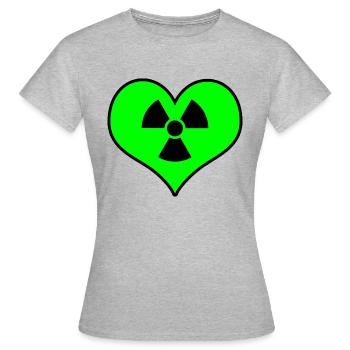 Liebe Strahlung - Frauen T-Shirt - Grau meliert - Vorne - AI Model Female 172 dark (172cm)