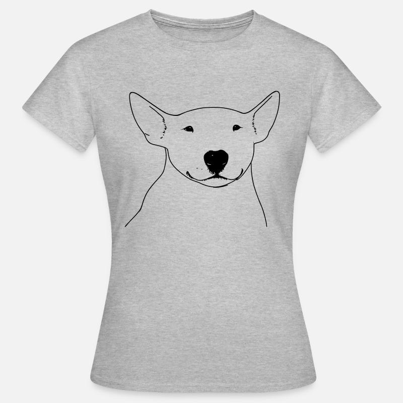 Bull Terrier, Bully Silhouette Stylized - Women's T-Shirt - heather grey