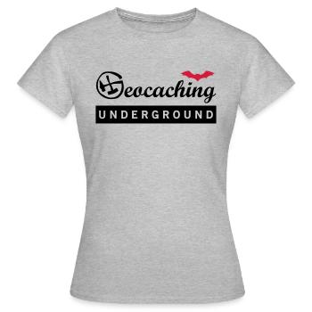 Geocaching Underground 2farbig transparent - Frauen T-Shirt - Grau meliert - Vorne - AI Model Female 172 dark (172cm)
