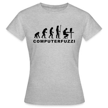 evolution_computerfuzzi - Frauen T-Shirt - Grau meliert - Vorne - AI Model Female 172 dark (172cm)
