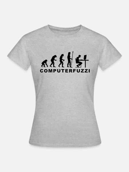 evolution_computerfuzzi - Frauen T-Shirt - Grau meliert