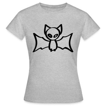 chauve-souris chauve-souris Halloween - T-shirt Femme - gris chiné - Devant - AI Model Female 172 dark (172cm)