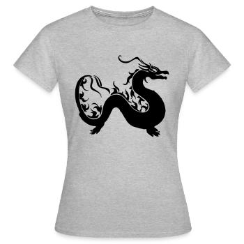 Dragon serpentait - T-shirt Femme - gris chiné - Devant - AI Model Female 172 dark (172cm)