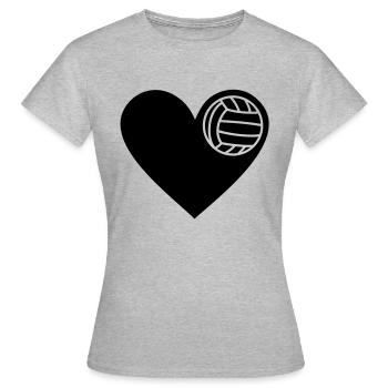Volleyball - Frauen T-Shirt - Grau meliert - Vorne - AI Model Female 172 dark (172cm)