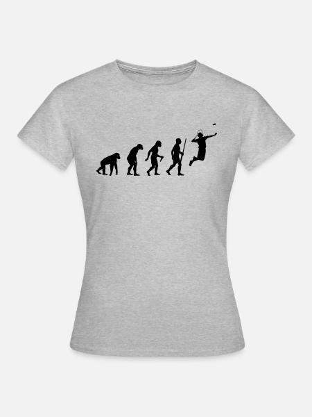 Badminton Evolution - Frauen T-Shirt - Grau meliert