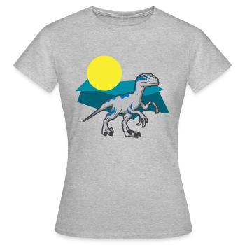 Velociraptor Ausgestorbener Urzeit Dino - Frauen T-Shirt - Grau meliert - Vorne - AI Model Female 172 dark (172cm)