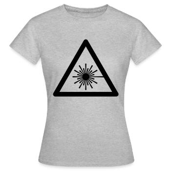 Gefahrensymbol - Laser Light - Frauen T-Shirt - Grau meliert - Vorne - AI Model Female 172 dark (172cm)