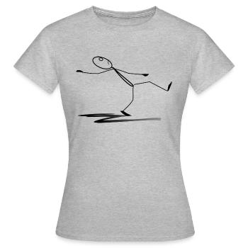 Slipping stickman - Women's T-Shirt - heather grey - Front - AI Model Female 172 dark (172cm)