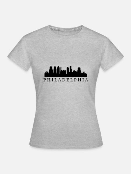 Philadelphia Skyline - Frauen T-Shirt - Grau meliert