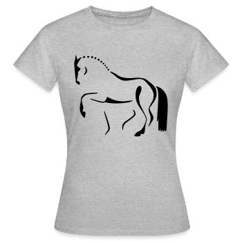 Dressage horse 1 - Women's T-Shirt - heather grey - Front - AI Model Female 172 dark (172cm)
