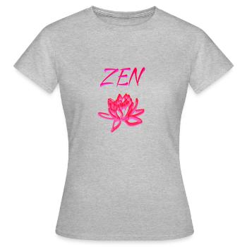 Zen - Frauen T-Shirt - Grau meliert - Vorne - AI Model Female 172 dark (172cm)