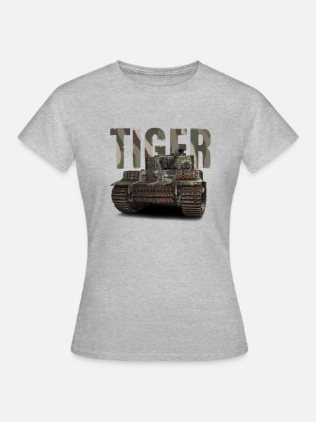 Tiger Illustration - Frauen T-Shirt - Grau meliert