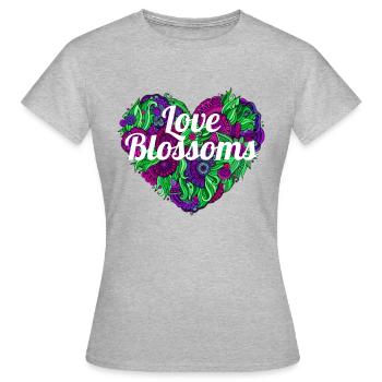 Love Blossoms - Frauen T-Shirt - Grau meliert - Vorne - AI Model Female 172 dark (172cm)