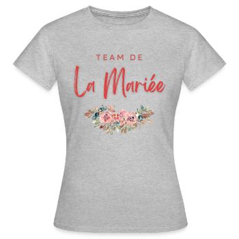 evjf humour team bride de la mariée - T-shirt Femme - gris chiné - Devant - AI Model Female 172 dark (172cm)