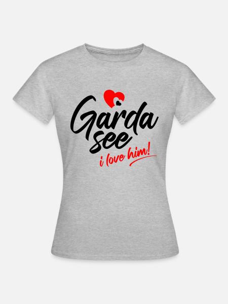 Gardasee. I love him. Ich liebe ihn - Frauen T-Shirt - Grau meliert