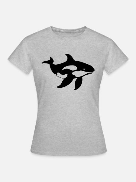 Schwertwal - Frauen T-Shirt - Grau meliert