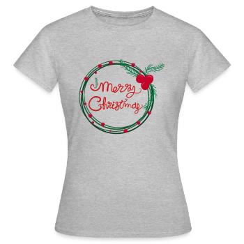 Christmas holly berry wreath - Women's T-Shirt - heather grey - Front - AI Model Female 172 dark (172cm)