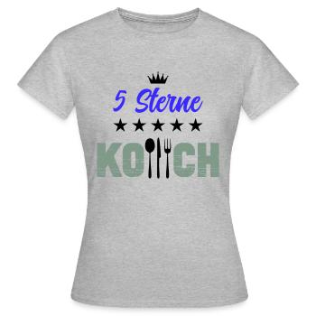 Chef 5 étoiles - T-shirt Femme - gris chiné - Devant - AI Model Female 172 dark (172cm)