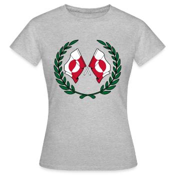 Fahnen in Grönland Lorbeerkranz - Frauen T-Shirt - Grau meliert - Vorne - AI Model Female 172 dark (172cm)