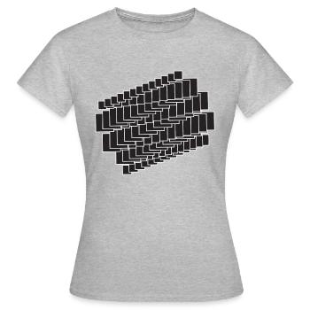black squares composition - Women's T-Shirt - heather grey - Front - AI Model Female 172 dark (172cm)