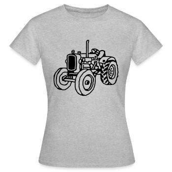 Schlepper Klein - Frauen T-Shirt - Grau meliert - Vorne - AI Model Female 172 dark (172cm)