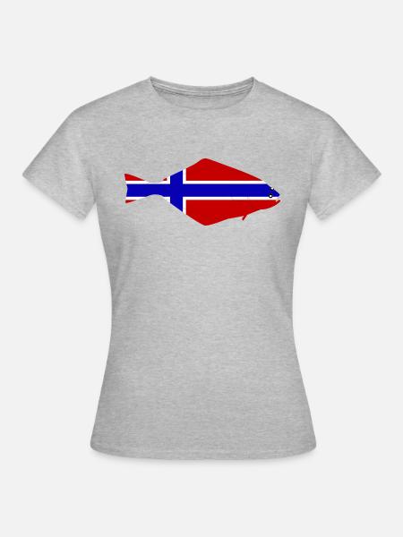 Heilbutt_Norwegen - Frauen T-Shirt - Grau meliert