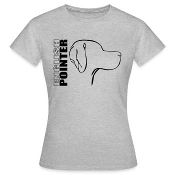 ENGLISH POINTER PROFIL - Frauen T-Shirt - Grau meliert - Vorne - AI Model Female 172 dark (172cm)