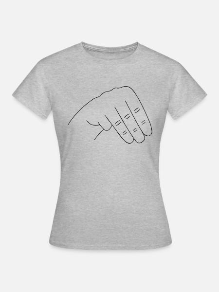 Handzeichen - Frauen T-Shirt - Grau meliert