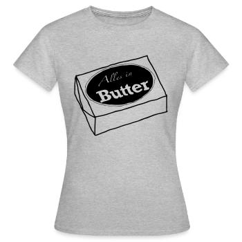 Alles In Butter - Frauen T-Shirt - Grau meliert - Vorne - AI Model Female 172 dark (172cm)
