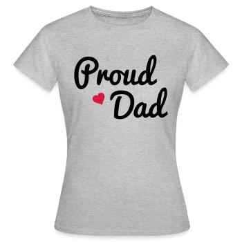 Proud Dad - T-shirt Femme - gris chiné - Devant - AI Model Female 172 dark (172cm)