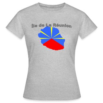 Reunion Island - Women's T-Shirt - heather grey - Front - AI Model Female 172 dark (172cm)