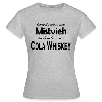 Mistvieh Whiskey - T-shirt Femme - gris chiné - Devant - AI Model Female 172 dark (172cm)