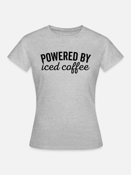 Angetrieben von Eiskaffee - Frauen T-Shirt - Grau meliert