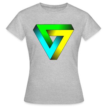 triangle impossible - T-shirt Femme - gris chiné - Devant - AI Model Female 172 dark (172cm)