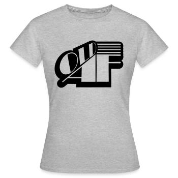 old AF Text Logo - Frauen T-Shirt - Grau meliert - Vorne - AI Model Female 172 dark (172cm)