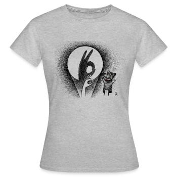 Hase Schatten Puppentheater - Frauen T-Shirt - Grau meliert - Vorne - AI Model Female 172 dark (172cm)